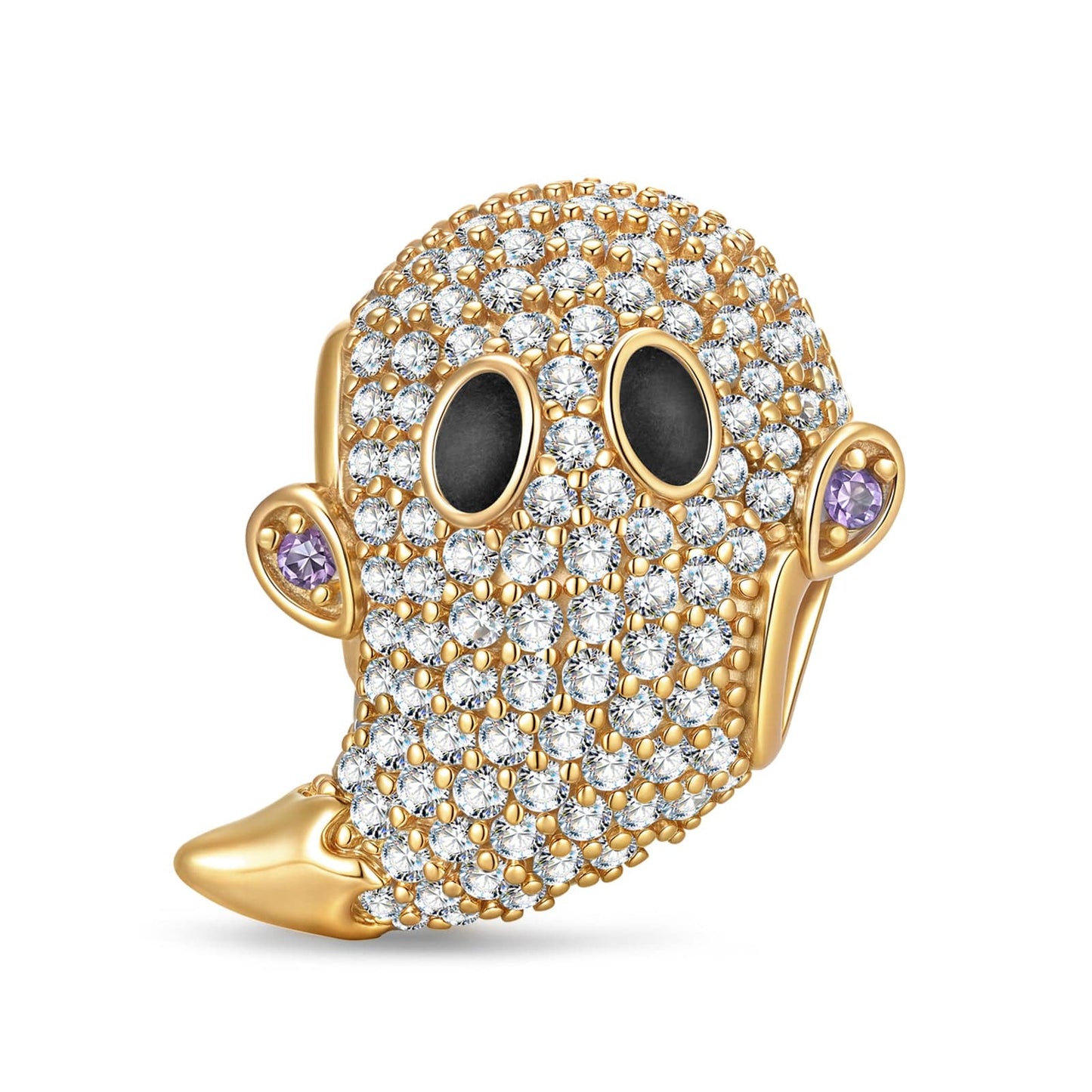 Luminous Adorable Phantom Tarnish-resistant Silver Charms With Enamel In 14K Gold Plated