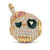 Piercing Grin Tarnish-resistant Silver Charms With Enamel In 14K Gold Plated