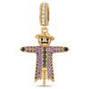 Skeleton Sentinel Tarnish-resistant Silver Dangle Charms In 14K Gold Plated