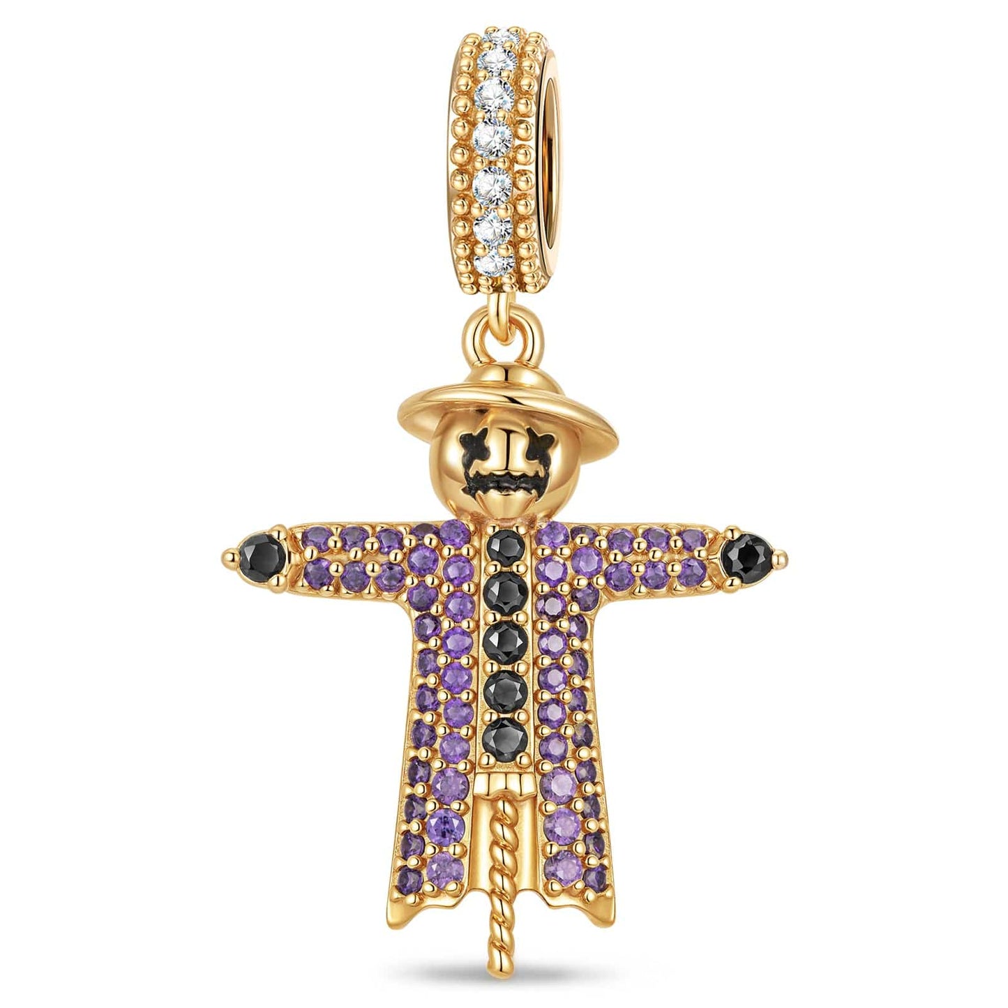 Skeleton Sentinel Tarnish-resistant Silver Dangle Charms In 14K Gold Plated