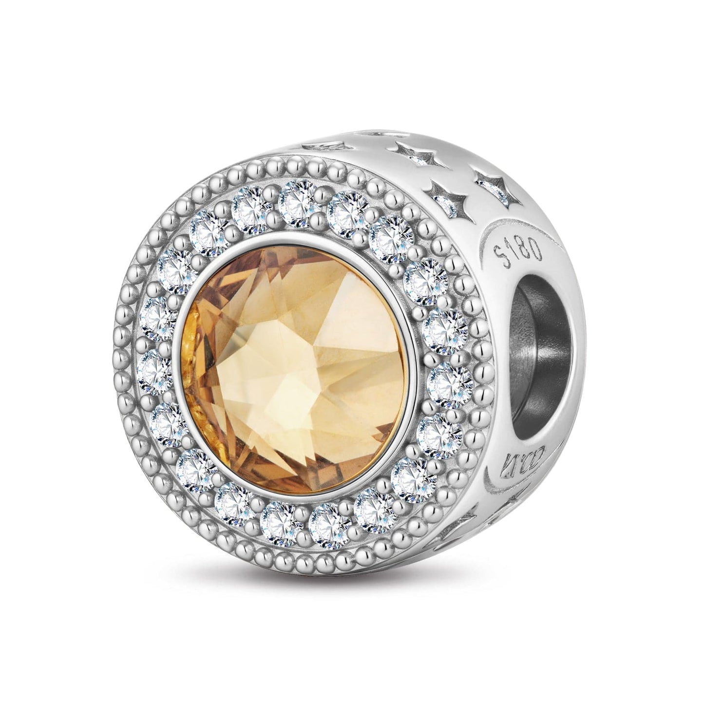 Sand Shadow Tarnish-resistant Silver Charms In White Gold Plated