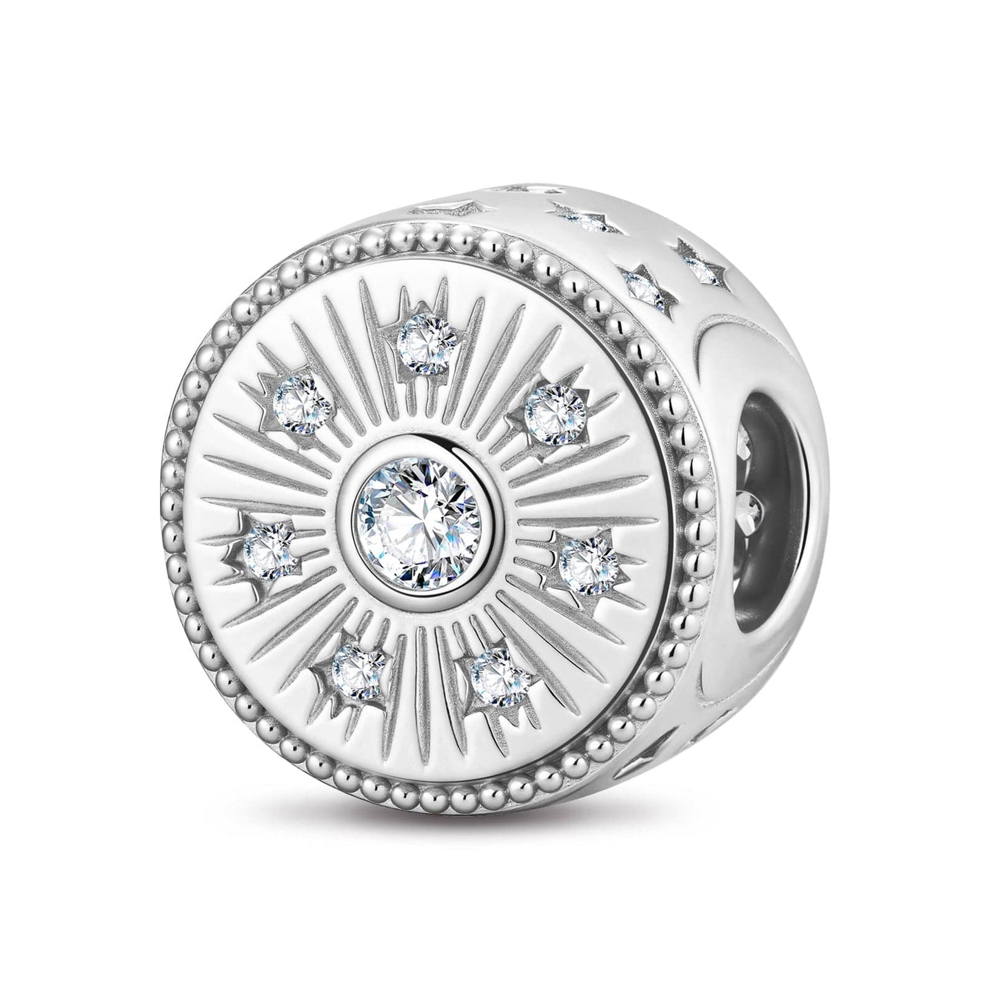 Sand Shadow Tarnish-resistant Silver Charms In White Gold Plated