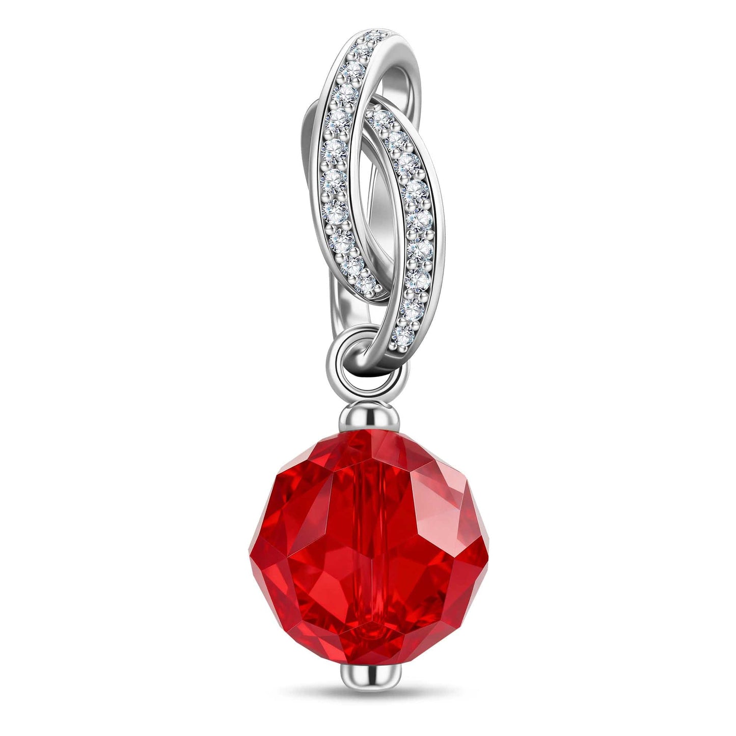 January Birthstone Tarnish-resistant Silver Dangle Charms In White Gold Plated -  Handcrafted with Swarovski® Crystals