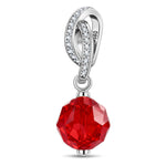 January Birthstone Tarnish-resistant Silver Dangle Charms In White Gold Plated -  Handcrafted with Swarovski® Crystals
