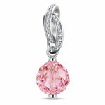 October Birthstone Tarnish-resistant Silver Dangle Charms In White Gold Plated -  Handcrafted with Swarovski® Crystals