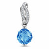 December Birthstone Tarnish-resistant Silver Dangle Charms In White Gold Plated -  Handcrafted with Swarovski® Crystals