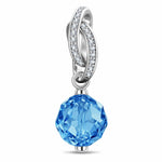 December Birthstone Tarnish-resistant Silver Dangle Charms In White Gold Plated -  Handcrafted with Swarovski® Crystals