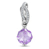 February Birthstone Tarnish-resistant Silver Dangle Charms In White Gold Plated -  Handcrafted with Swarovski® Crystals