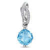 March Birthstone Tarnish-resistant Silver Dangle Charms In White Gold Plated -  Handcrafted with Swarovski® Crystals