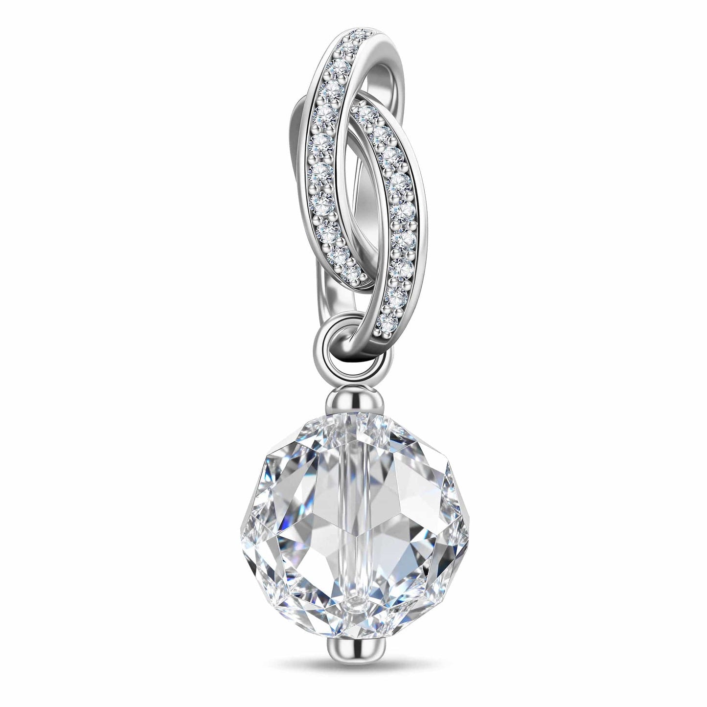 April Birthstone Tarnish-resistant Silver Dangle Charms In White Gold Plated -  Handcrafted with Swarovski® Crystals