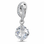 April Birthstone Tarnish-resistant Silver Dangle Charms In White Gold Plated -  Handcrafted with Swarovski® Crystals