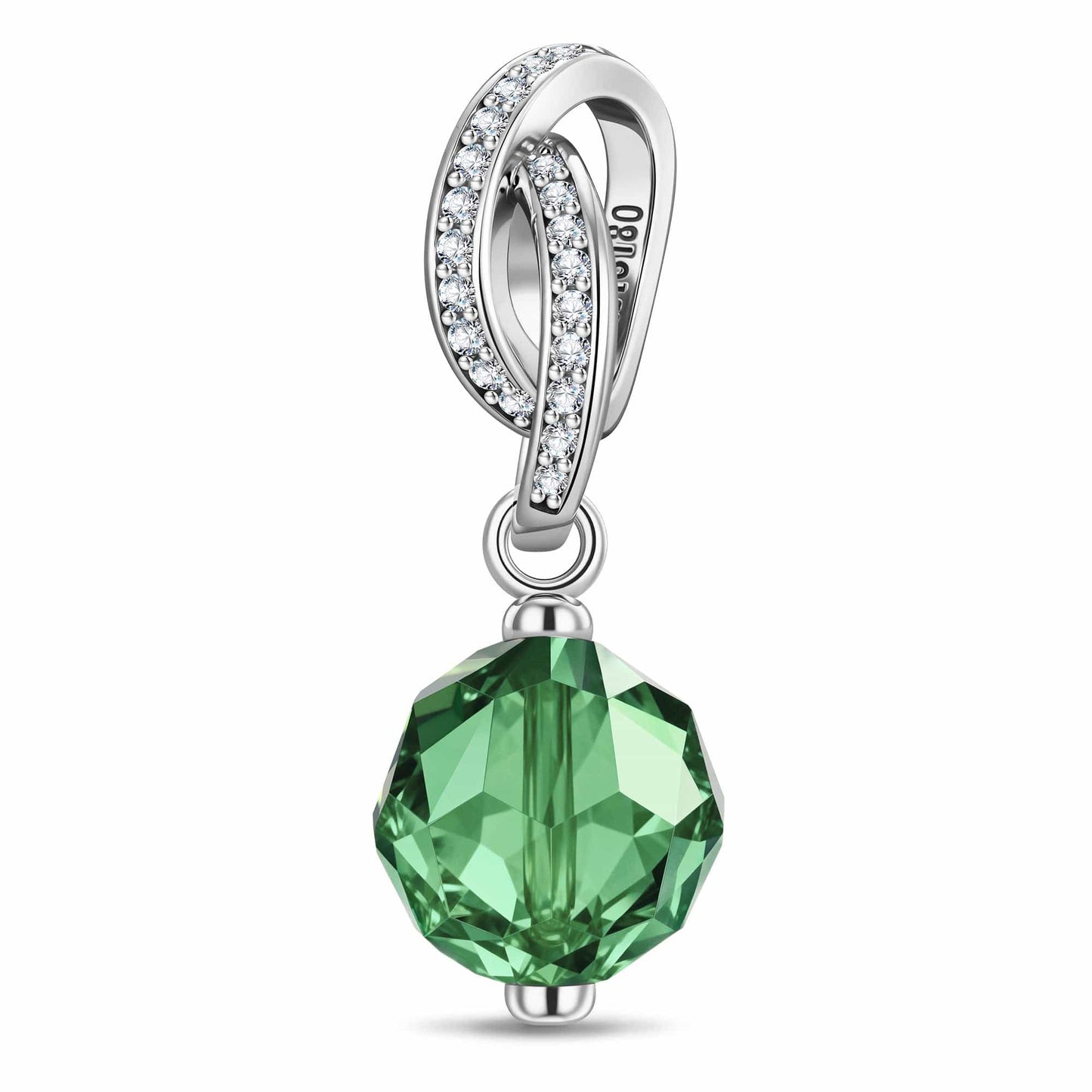 May Birthstone Tarnish-resistant Silver Dangle Charms In White Gold Plated -  Handcrafted with Swarovski® Crystals