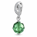 May Birthstone Tarnish-resistant Silver Dangle Charms In White Gold Plated -  Handcrafted with Swarovski® Crystals