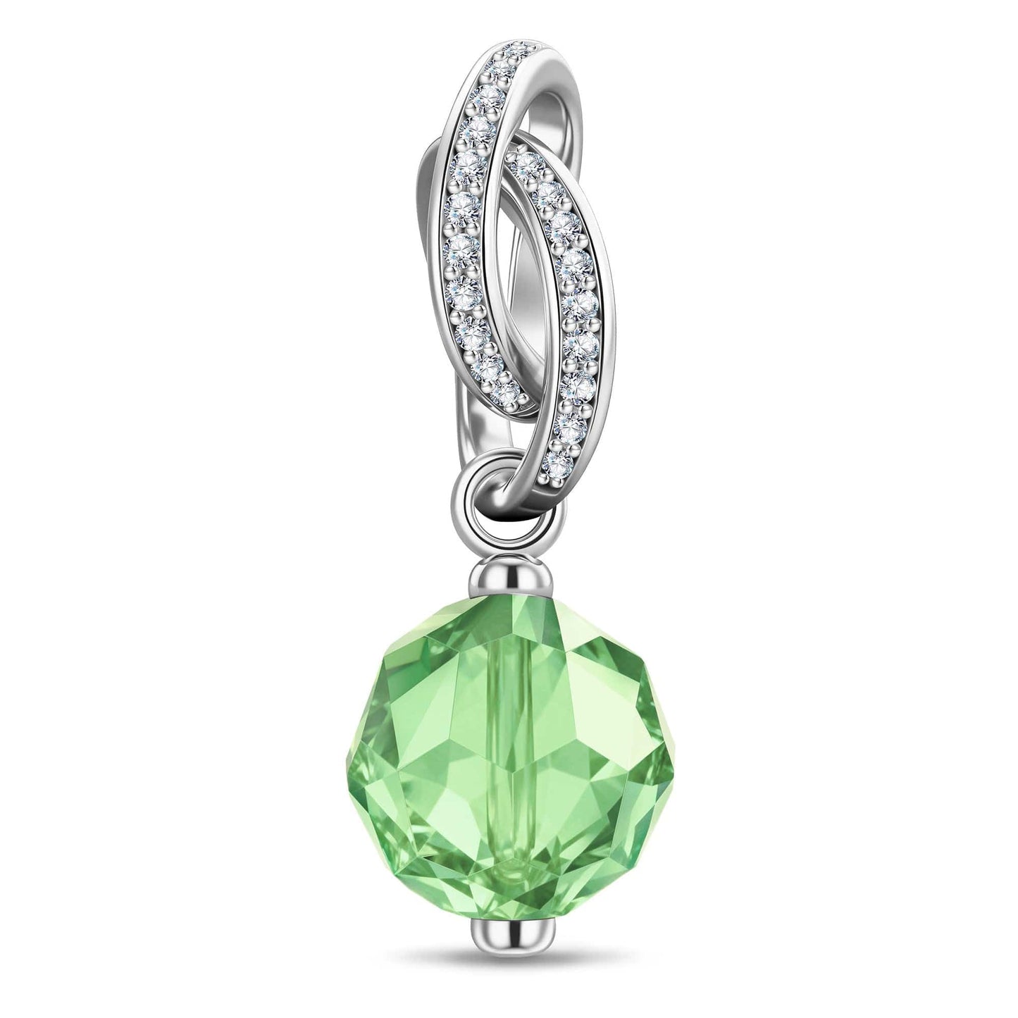 August Birthstone Tarnish-resistant Silver Dangle Charms In White Gold Plated -  Handcrafted with Swarovski® Crystals