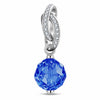 September Birthstone Tarnish-resistant Silver Dangle Charms In White Gold Plated -  Handcrafted with Swarovski® Crystals
