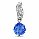September Birthstone Tarnish-resistant Silver Dangle Charms In White Gold Plated -  Handcrafted with Swarovski® Crystals