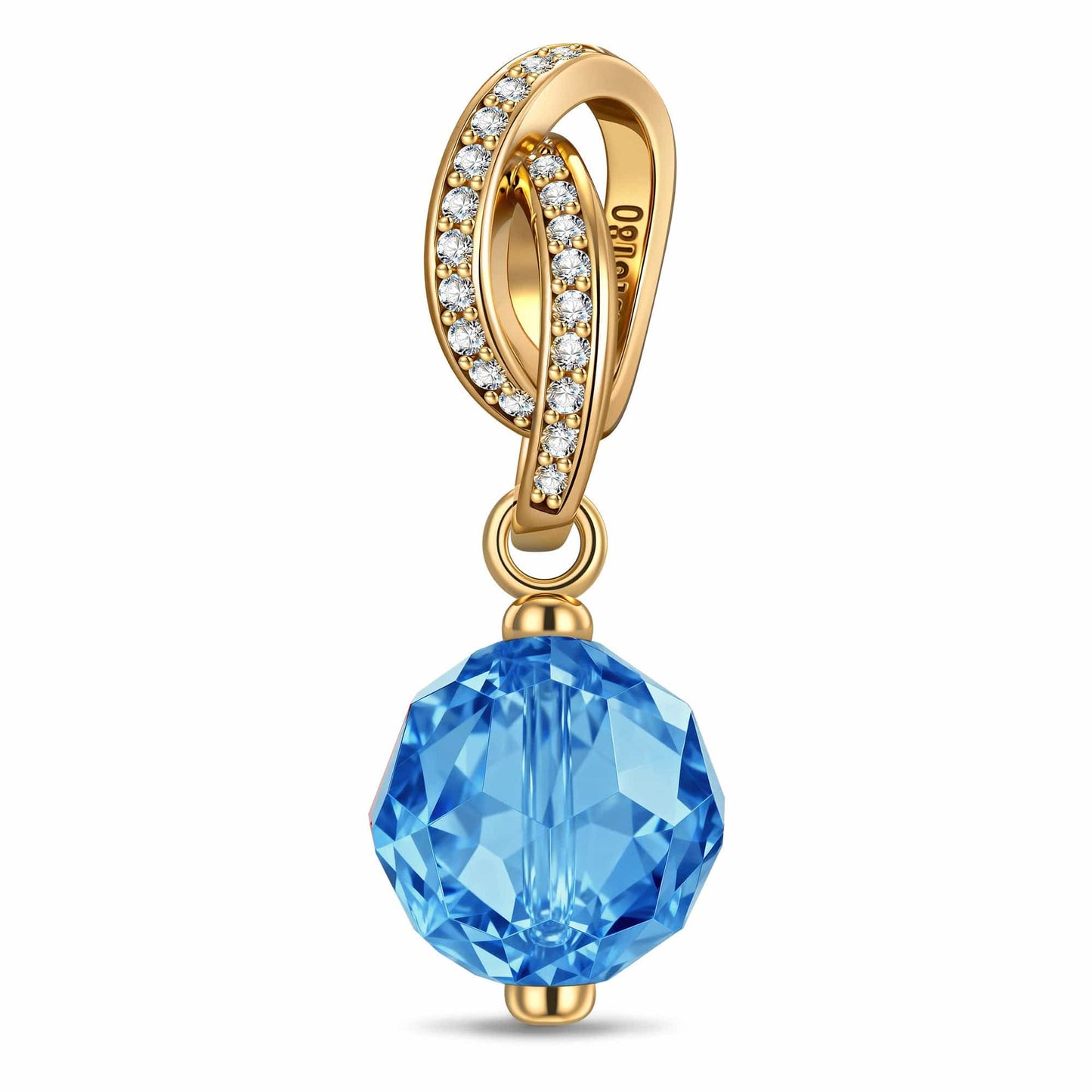 December Birthstone Tarnish-resistant Silver Dangle Charms In 14 Gold Plated -  Handcrafted with Swarovski® Crystals