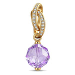 February Birthstone Tarnish-resistant Silver Dangle Charms In 14 Gold Plated -  Handcrafted with Swarovski® Crystals