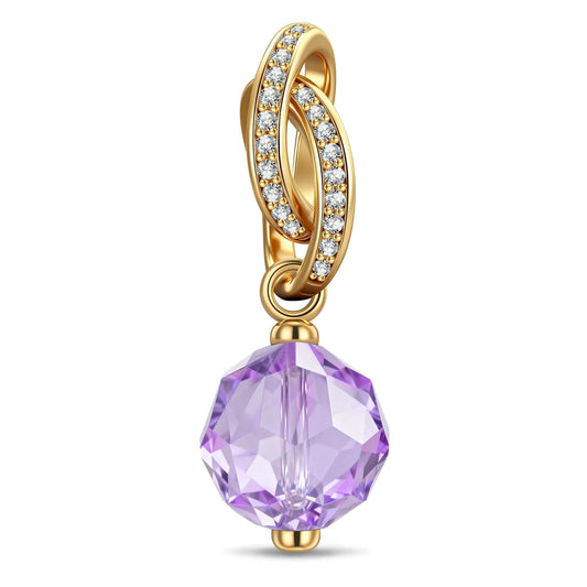 gona- February Birthstone Tarnish-resistant Silver Dangle Charms In 14 Gold Plated -  Handcrafted with Swarovski® Crystals