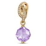 February Birthstone Tarnish-resistant Silver Dangle Charms In 14 Gold Plated -  Handcrafted with Swarovski® Crystals