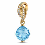 March Birthstone Tarnish-resistant Silver Dangle Charms In 14 Gold Plated -  Handcrafted with Swarovski® Crystals