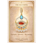 Eye of Horus Dangle Charms Gold-Tone Tarnish-Resistant Silver with Natural Turquoise & Red Marquise-Cut Swarovski® Crystal