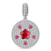 Radiant Heart Trace Tarnish-resistant Silver Dangle Charms In White Gold Plated - Handcrafted with Swarovski® Crystals