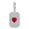 Frame of the Heart Tarnish-resistant Silver Dangle Charms In White Gold Plated - Handcrafted with Swarovski® Crystals