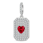 Frame of the Heart Tarnish-resistant Silver Dangle Charms In White Gold Plated - Handcrafted with Swarovski® Crystals