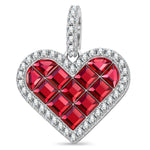 Chocolat Heart Tarnish-resistant Silver Dangle Charms In White Gold Plated - Handcrafted with Swarovski® Crystals