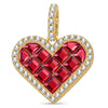 Chocolat Heart Tarnish-resistant Silver Dangle Charms In 14K Gold Plated - Handcrafted with Swarovski® Crystals