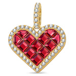 Chocolat Heart Tarnish-resistant Silver Dangle Charms In 14K Gold Plated - Handcrafted with Swarovski® Crystals