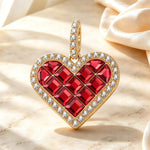 Chocolat Heart Tarnish-resistant Silver Dangle Charms In 14K Gold Plated - Handcrafted with Swarovski® Crystals