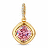 Opulent Azure Essence Tarnish-resistant Silver Dangle Charms In 14K Gold Plated  - Handcrafted with Swarovski® Crystals