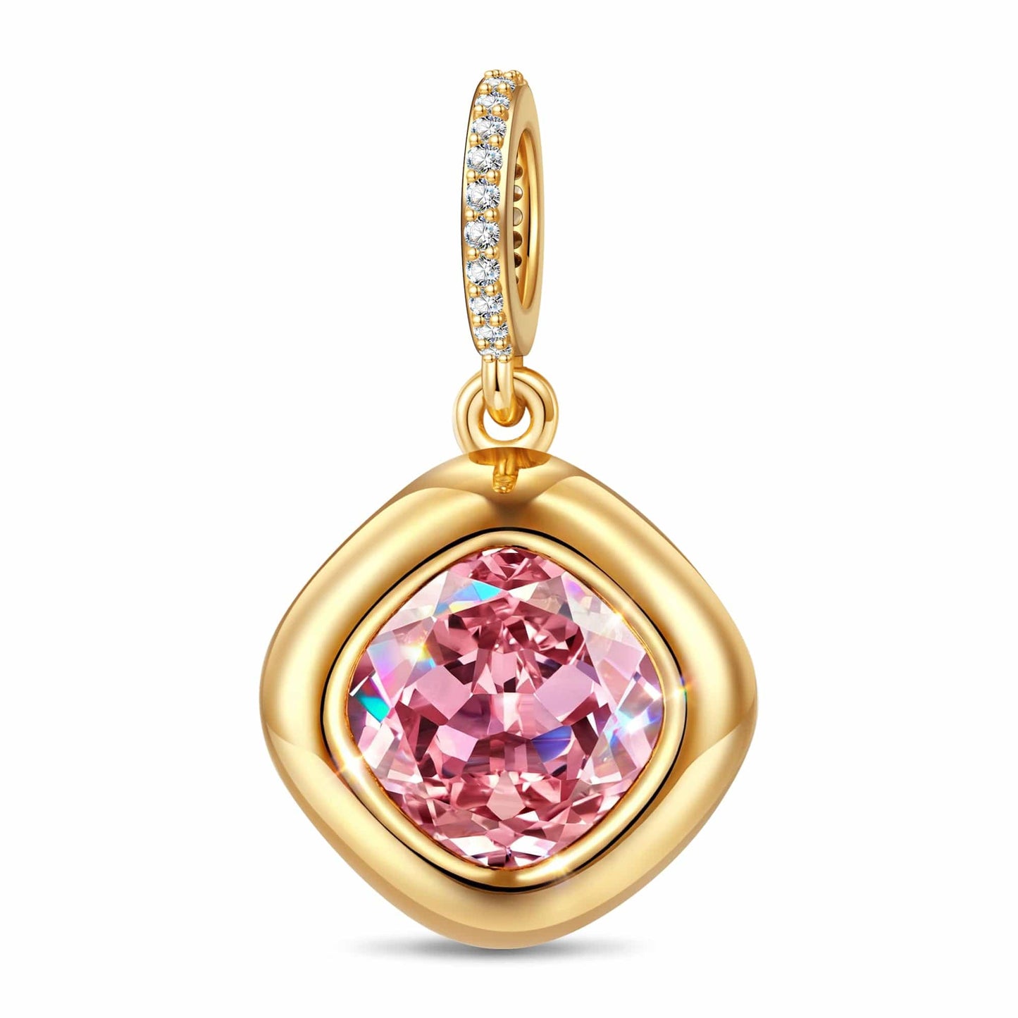 Opulent Azure Essence Tarnish-resistant Silver Dangle Charms In 14K Gold Plated  - Handcrafted with Swarovski® Crystals