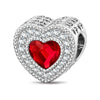 Filled with Love Tarnish-resistant Silver Charms In White Gold Plated - Handcrafted with Swarovski® Crystals