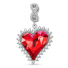 Crimson Delight Tarnish-resistant Silver Dangle Charms In White Gold Plated - Handcrafted with Swarovski® Crystals