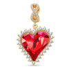 Crimson Delight Tarnish-resistant Silver Dangle Charms In 14K Gold Plated - Handcrafted with Swarovski® Crystals
