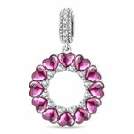 Harmonious Heart Tarnish-resistant Silver Dangle Charms In White Gold Plated - Handcrafted with Swarovski® Crystals