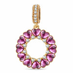 Harmonious Heart Tarnish-resistant Silver Dangle Charms In 14K Gold Plated - Handcrafted with Swarovski® Crystals