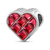 Velvet Heart Dream Tarnish-resistant Silver Charms In White Gold Plated - Handcrafted with Swarovski® Crystals