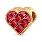 Velvet Heart Dream Tarnish-resistant Silver Charms In 14K Gold Plated - Handcrafted with Swarovski® Crystals