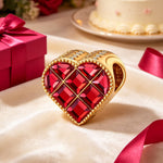 Velvet Heart Dream Tarnish-resistant Silver Charms In 14K Gold Plated - Handcrafted with Swarovski® Crystals