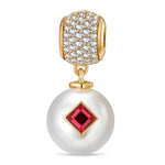 Eternal Love Tarnish-Resistant Silver Dangle Charm in 14K Gold Plated - Handcrafted with SWAROVSKI® Pearls and Crystals