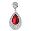 Droplet of Love Tarnish-resistant Silver Dangle Charms In White Gold Plated - Handcrafted with Swarovski® Crystals
