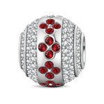 Petal Imprint Tarnish-resistant Silver Charms In White Gold Plated - Handcrafted with Swarovski® Crystals