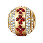 Petal Imprint Tarnish-resistant Silver Charms In 14K Gold Plated - Handcrafted with Swarovski® Crystals