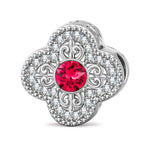 Symbolic Sequence Tarnish-resistant Silver Charms In White Gold Plated - Handcrafted with Swarovski® Crystals