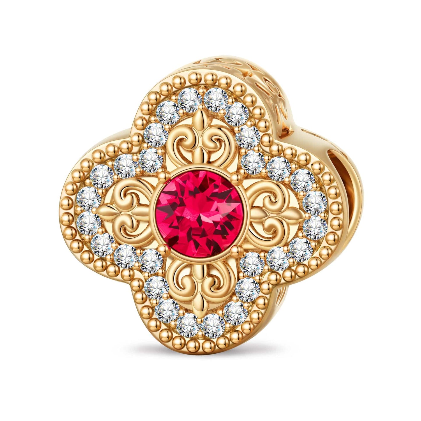 Symbolic Sequence Tarnish-resistant Silver Charms In 14K Gold Plated - Handcrafted with Swarovski® Crystals