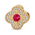 Symbolic Sequence Tarnish-resistant Silver Charms In 14K Gold Plated - Handcrafted with Swarovski® Crystals